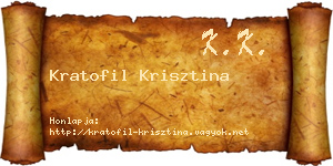 Kratofil Krisztina névjegykártya