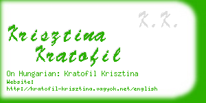 krisztina kratofil business card